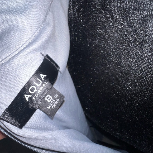 AQUA: Black/Silver Ombre Formal Dress - Size 8 - Picture 9 of 13